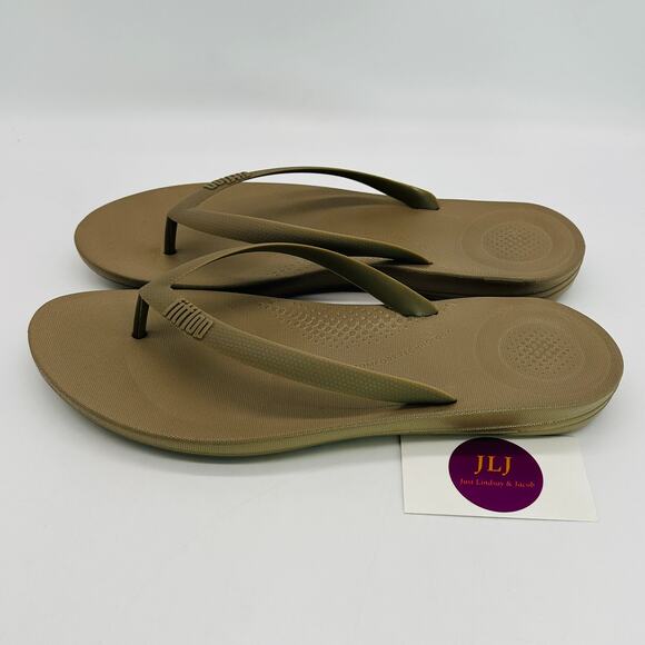 FitFlop Men's IQushion Ergonomic Thong Flip Flop Sandals Timberwolf Size 13 - Picture 6 of 12